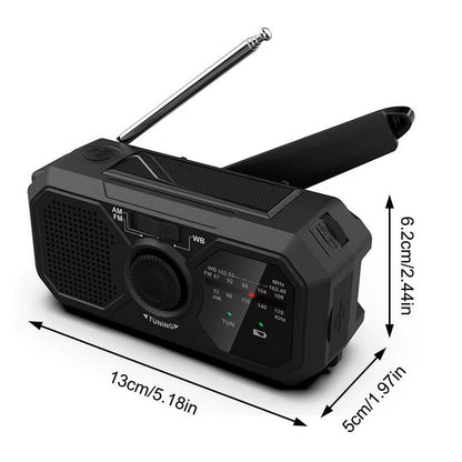 Hand-Cranked Lighting Radio Durable Solar Powered Hand-Cranked Radio Wind up Solar Radio for Outdoor Camping Survival Tool