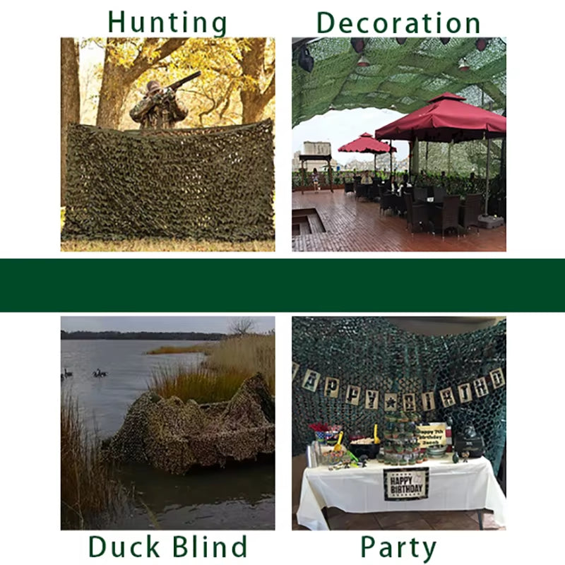 Camouflage Net 1.5M*2 3 4 5 6 7 8 9 10M Wide Camouflage Camo Netting Bulk Roll Decoration Sun Shade Party Camping Desert Jungle