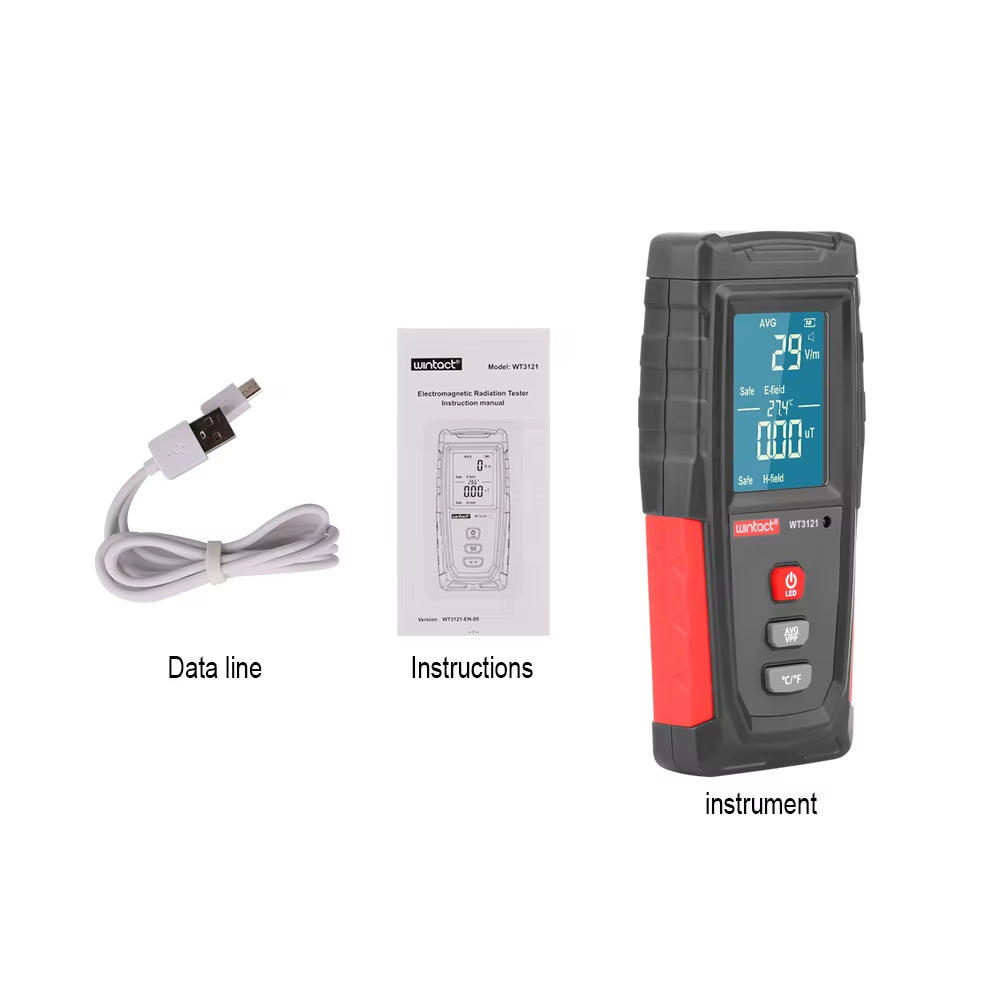 Electromagnetic Field Radiation Detector Tester Emf Meter Rechargeable Handheld Portable Counter Emission Dosimeter Computer