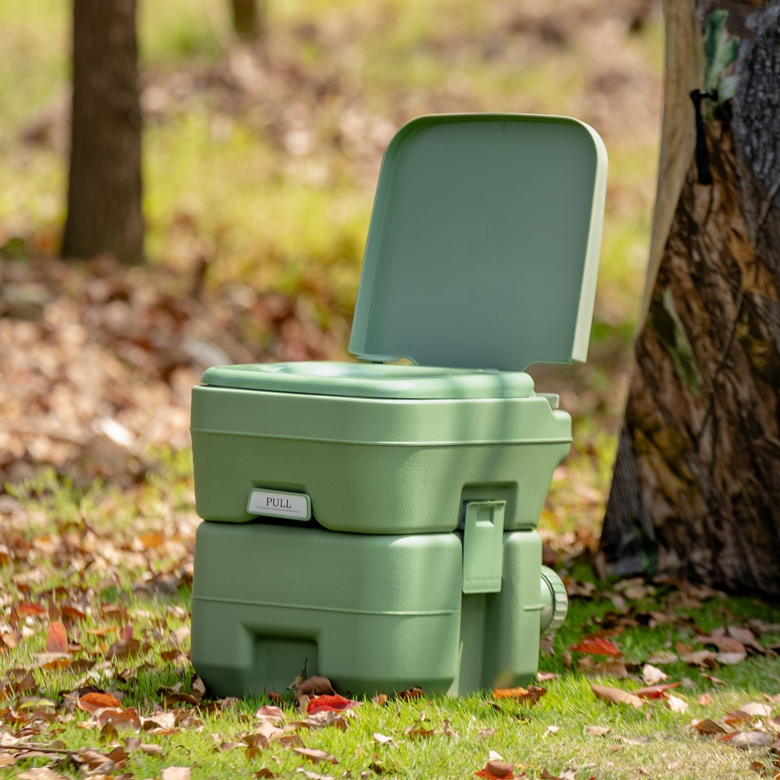 Inodoro Portátil Váter Móvil Con Depósito De Residuos De 20 L Asiento Cómodo Para Viaje Camping Excursiones Verde 42 X 36 X 43 Cm
