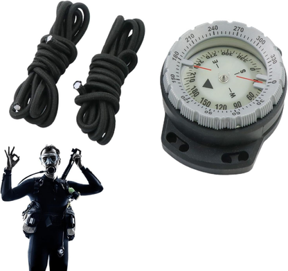 Buceo Con Brújula De Buceo, Brújula De Buceo,Brújula De Buceo Subacuática Impermeable Con Cuerda - Accesorios De Buceo, Compas Marinos Para Deportes Acuáticos Con Esfera Luminiscente