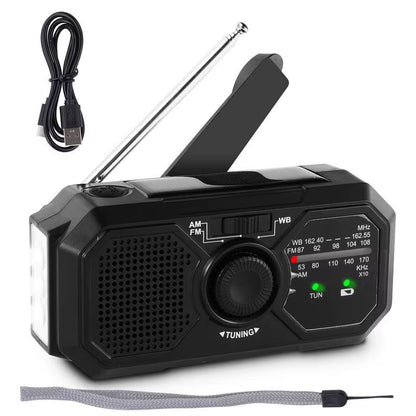 Hand-Cranked Lighting Radio Durable Solar Powered Hand-Cranked Radio Wind up Solar Radio for Outdoor Camping Survival Tool
