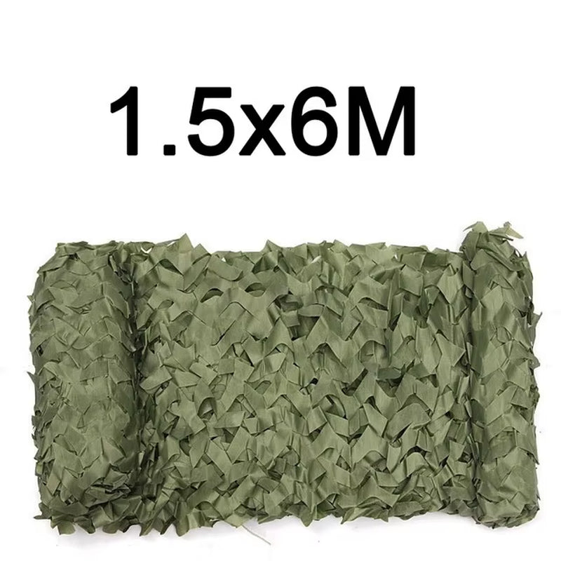 Camouflage Net 1.5M*2 3 4 5 6 7 8 9 10M Wide Camouflage Camo Netting Bulk Roll Decoration Sun Shade Party Camping Desert Jungle