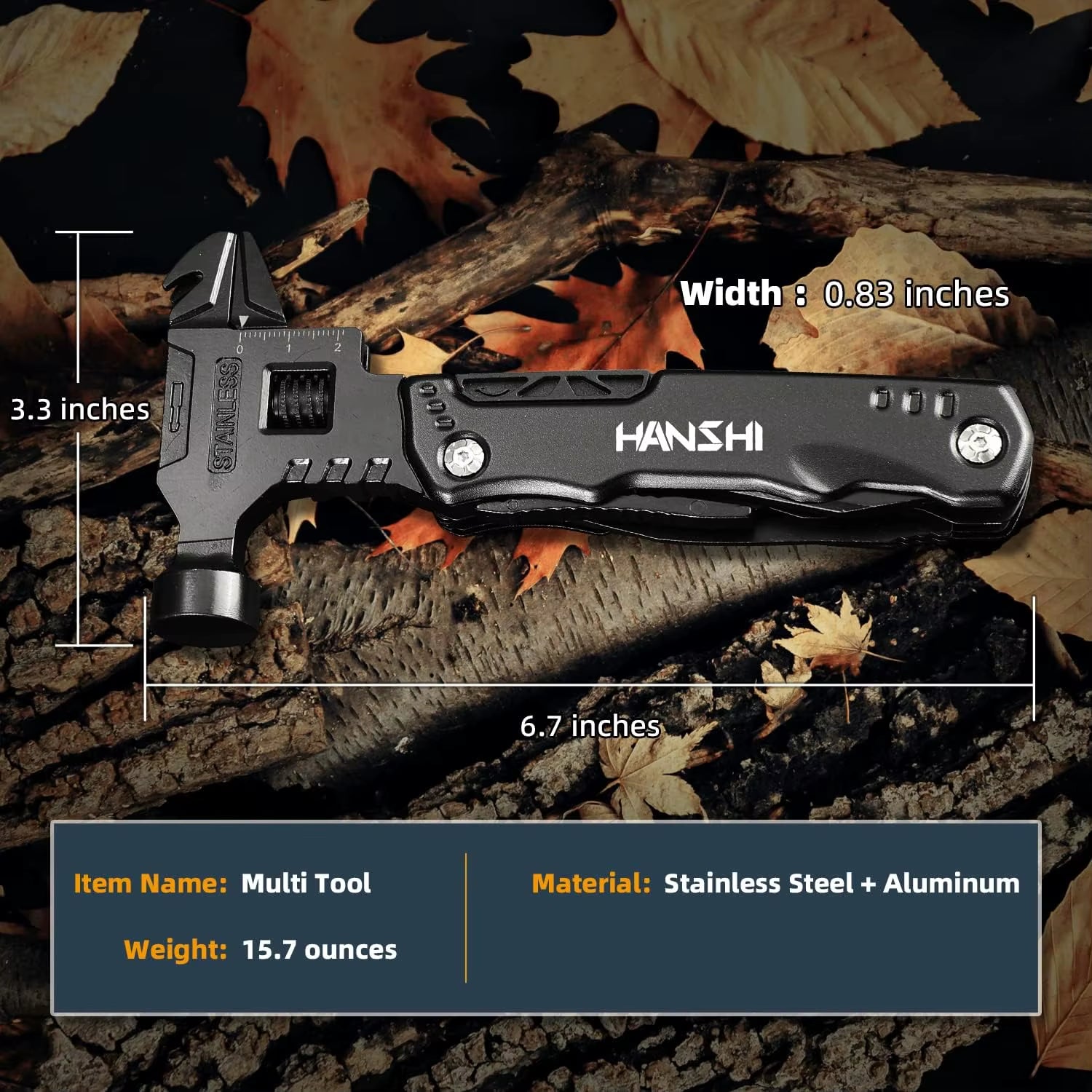 Multi Functional Adjustable Open-End Wrench Combination Universal Folding Pliers EDC Tool