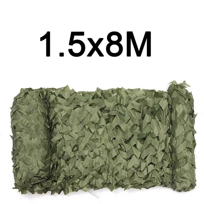 Camouflage Net 1.5M*2 3 4 5 6 7 8 9 10M Wide Camouflage Camo Netting Bulk Roll Decoration Sun Shade Party Camping Desert Jungle