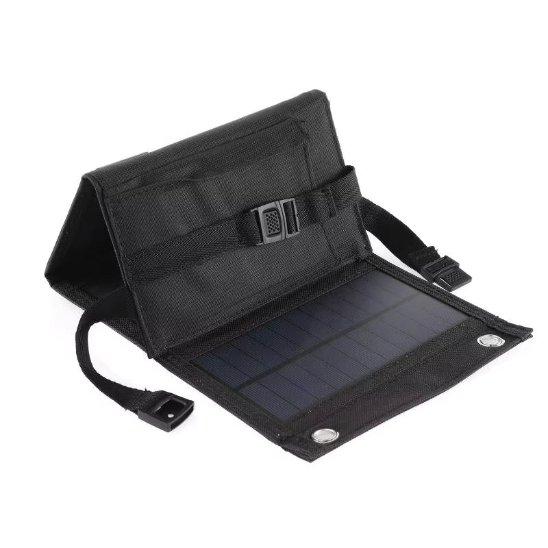 50W portable solar panel folding bag, waterproof, lightweight; ideal for outdoor activities.
