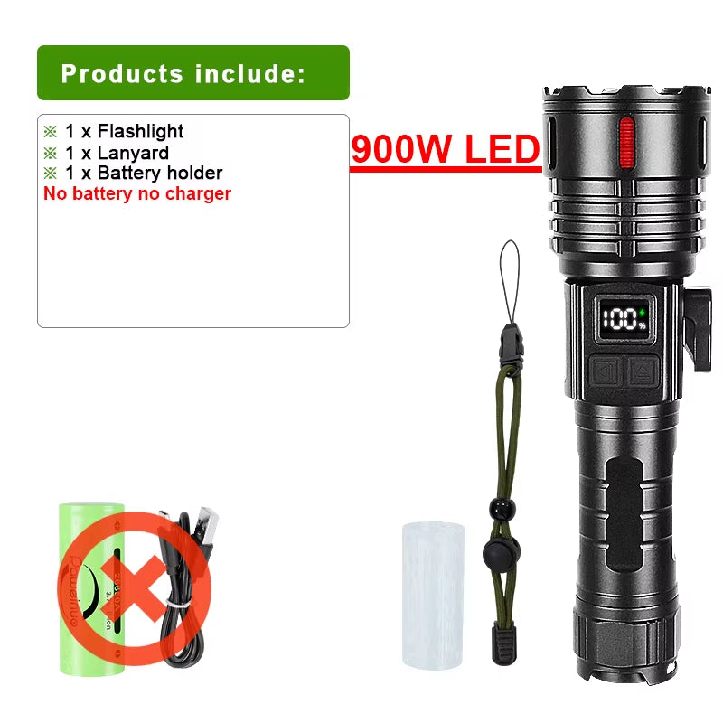 Super 800W High Power Rechargeable Led Flashlight Lighting 3000M Ultra Powerful Flashlights Magnetic Tactical Torch Hand Lantern