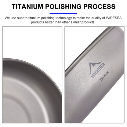 Titanium Nonstick Frying Pan Pot Bowl Camping Ultra-Light Plate Tableware Cooking Utensils Bbq Picnic Cookware