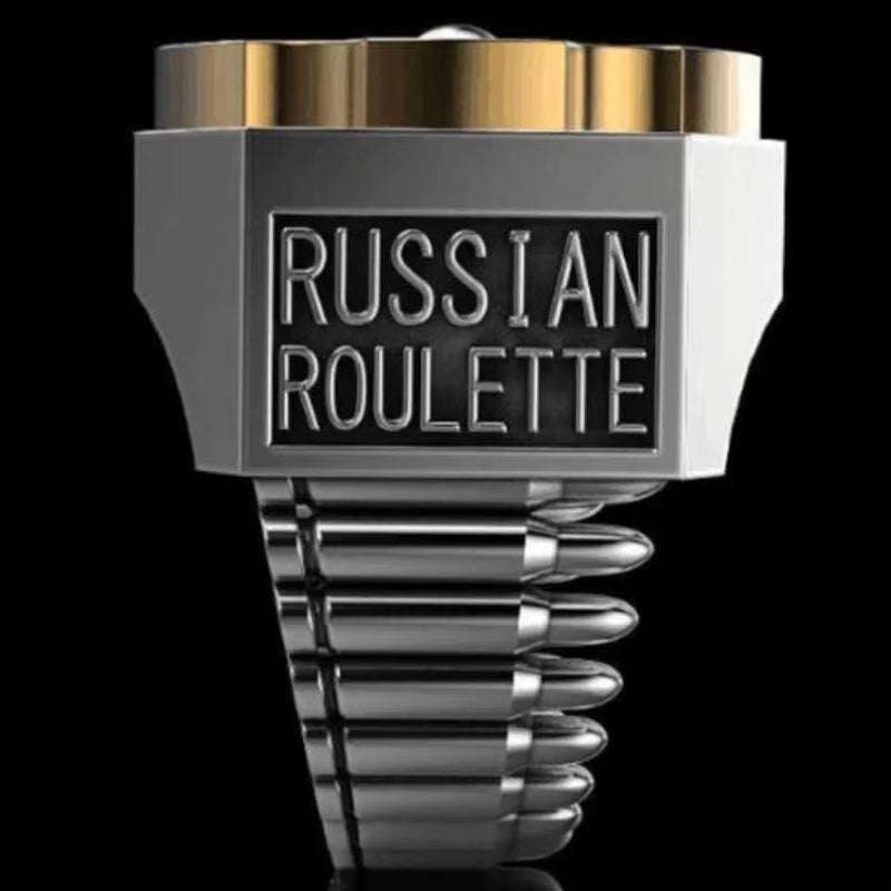 Punk style Russian roulette bullet shaped self defense ring with electroplating design.