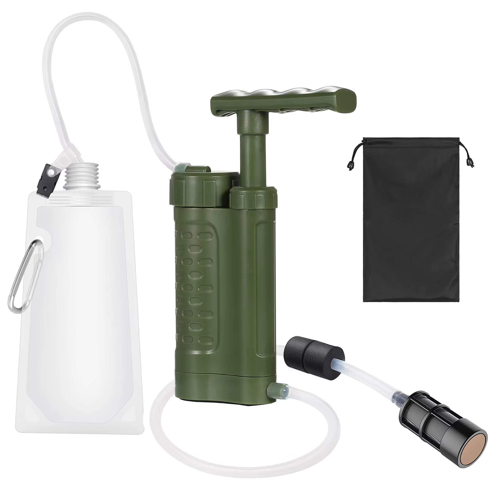 Water Purifier Pump Water Filtration System with 0.01 Micron Water Filter Outdoor Emergency Survival Gear for Camping Hiking