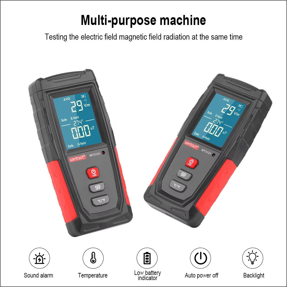 Electromagnetic Field Radiation Detector Tester Emf Meter Rechargeable Handheld Portable Counter Emission Dosimeter Computer