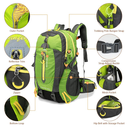 Waterproof Climbing Backpack Rucksack Outdoor Sports Bag Travel Backpack Camping Hiking Backpack Women Trekking Bag for Men