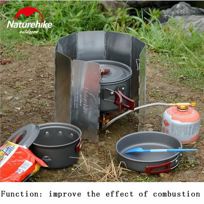 8 Plates Camping Stove Windscreen Foldable Gas Cookers Wind Deflectors Camping Cooker Gas Stove Wind Shield Equipment