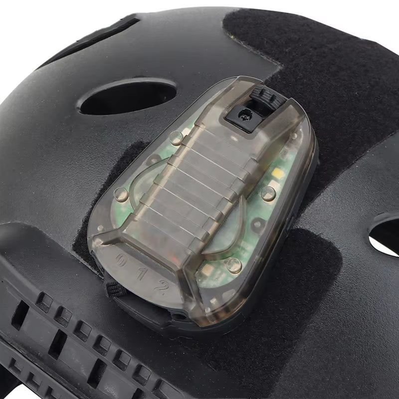 Helmet Survival Beacon Light Helmet Strobe Light Survival Safety IR Flashlight Waterproof Signal Light with Magic Tape