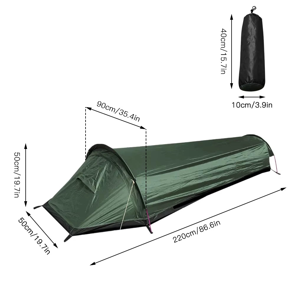 Ultralight Tent Backpacking Tent Outdoor Camping Sleeping Bag Tent Lightweight Single Person Bivvy Bagtent