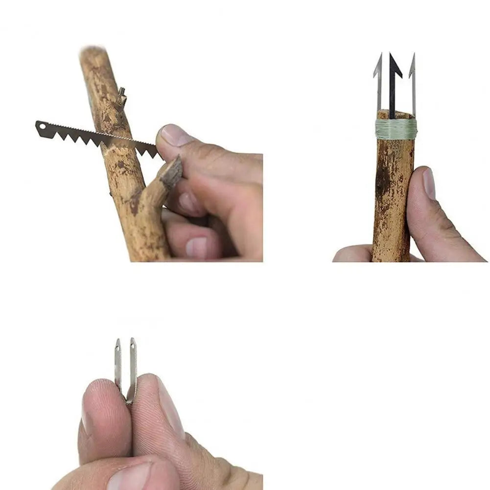 Outdoor Stainless Steel Survival Tool Fishing Hook Card Portable Fishing Hunting Multifunction Tool Card for Camping