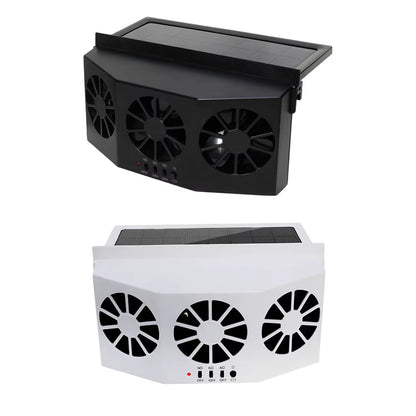 Solar Powered Car Exhaust Fan Car Window Fan Cooling Radiator Energy Saving Auto Cooler Fan Portable Deodorization Ventilator