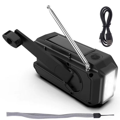 Hand-Cranked Lighting Radio Durable Solar Powered Hand-Cranked Radio Wind up Solar Radio for Outdoor Camping Survival Tool