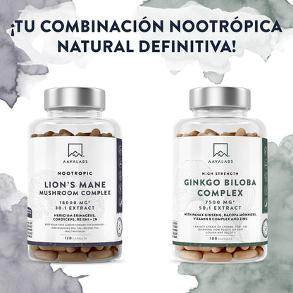 Melena De Leon 18,000Mg (30:1) + Zinc, Reishi & Cordyceps - Alta Potencia Lions Mane Mushroom Pastillas -120 Melena De Leon Capsulas - Nootropicos