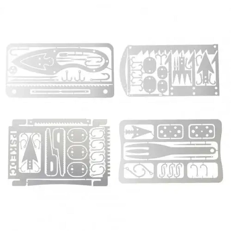 Outdoor Stainless Steel Survival Tool Fishing Hook Card Portable Fishing Hunting Multifunction Tool Card for Camping
