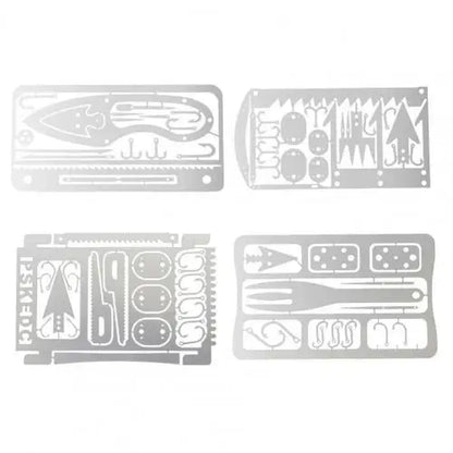 Outdoor Stainless Steel Survival Tool Fishing Hook Card Portable Fishing Hunting Multifunction Tool Card for Camping