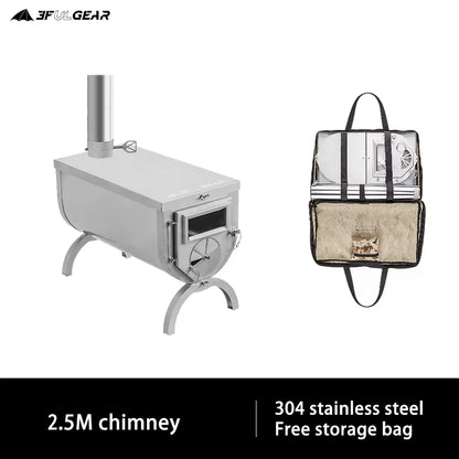 3F UL GEAR Ultralight Titanium Alloy & 304 Stainless Wood Stove Multipurpose Camping Tent Heating Stove Outdoor Survival