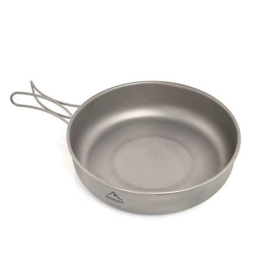 Titanium Nonstick Frying Pan Pot Bowl Camping Ultra-Light Plate Tableware Cooking Utensils Bbq Picnic Cookware