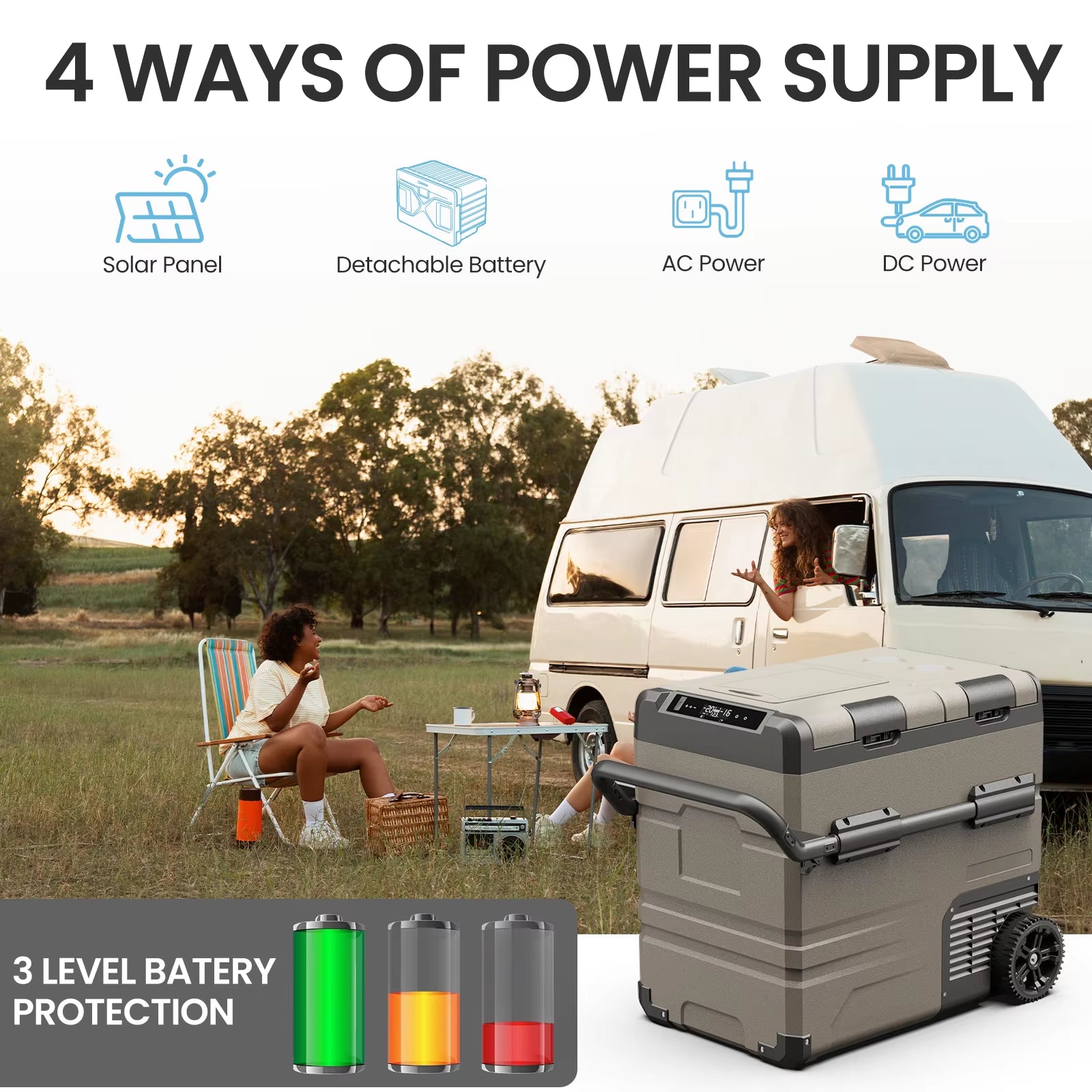 TAW35/45/55L Portable Freezer Fridge, 12 Volt Car Refrigerator, Outdoor Car Refrigerator -12/24V DC and 100-240V AC