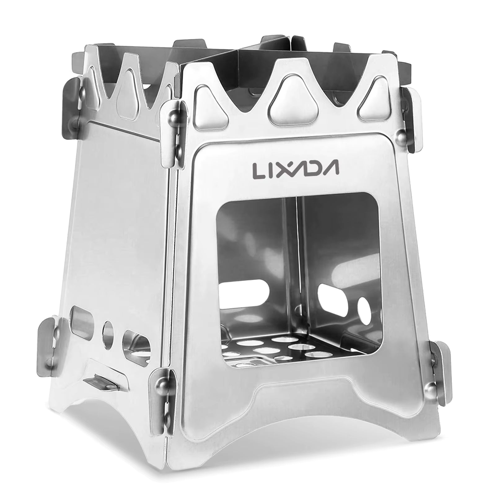 Lixada Titanium Stove Portable Ultralight Mini Grill Compact Outdoor Camping Folding Cookware Picnic Survival Firewood Burner