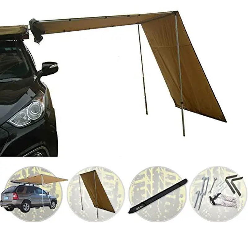 DANCHEL Car Side Awning, Car Side Tent Awning with 3M Extend Cloth,Car Roof Top Tent , Car Tent