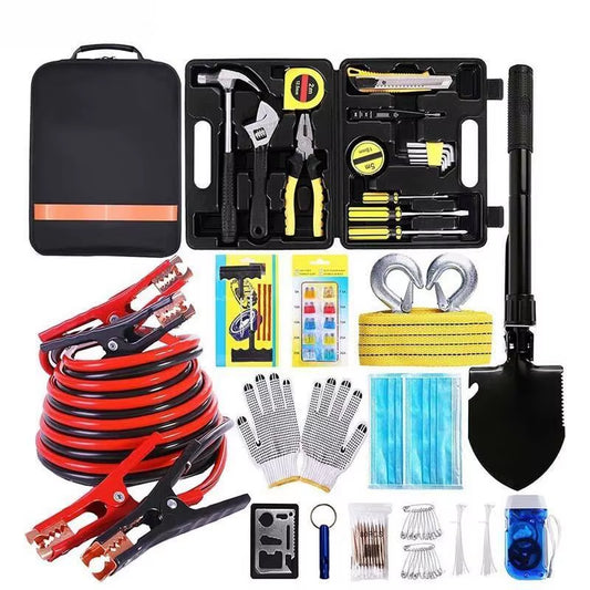 Car Safety Kit Trailer with Folding Survival Shovel Emergency Aid Rescue Kit
